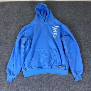 MrBeast‎ Racing Hoodie Sweater Men's Large Blue Crew Cotton Logo Print Cotton